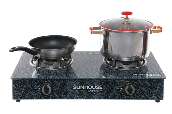 Bếp ga đôi Sunhouse Mama MMBB0787MT Màu Đen