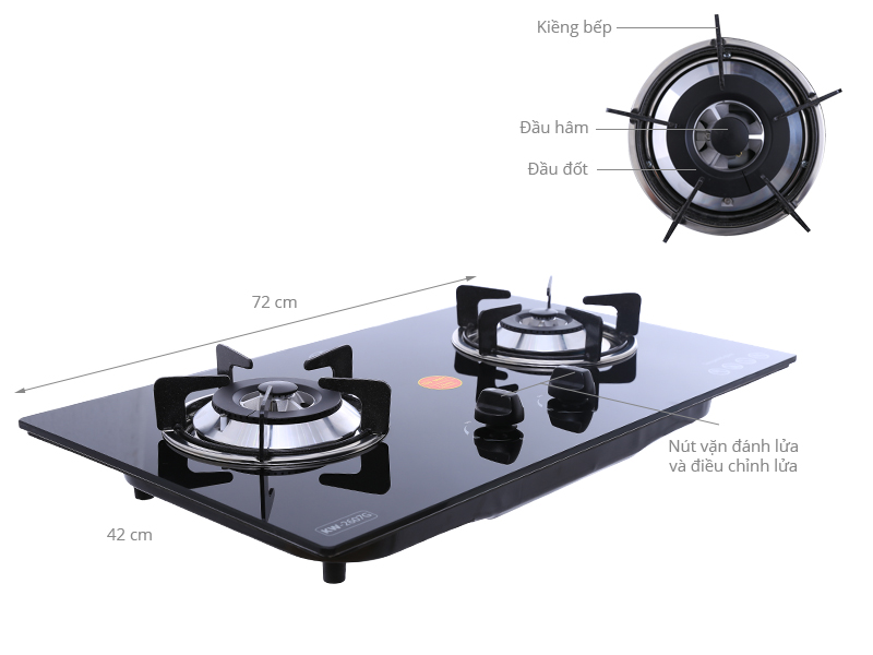 Thông số kỹ thuật Bếp gas âm Kiwa KW-2607G