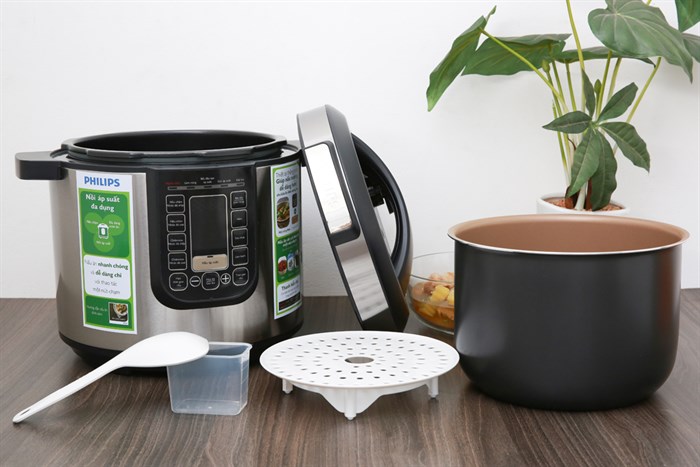 Nồi áp suất điện Philips HD2137/65 6 lít Màu Bạc