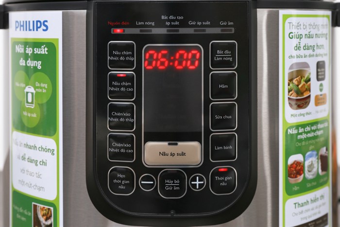 Nồi áp suất điện Philips HD2137/65 6 lít Màu Bạc