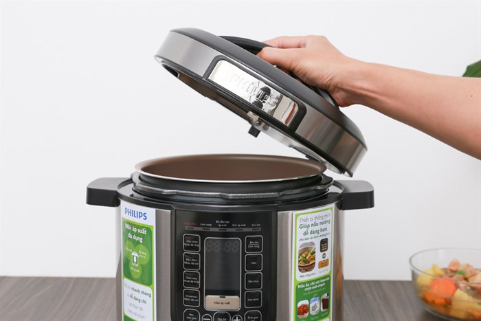 Nồi áp suất điện Philips HD2137/65 6 lít Màu Bạc
