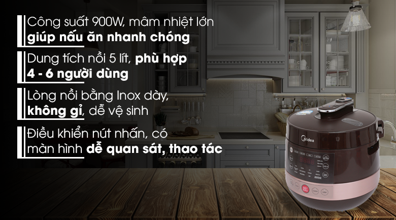 Nồi áp suất điện Midea MY-CS5039 5 lít - 2