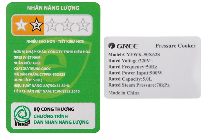 Nồi áp suất điện Gree CYFWK-50X62S 5 lít Màu Trắng