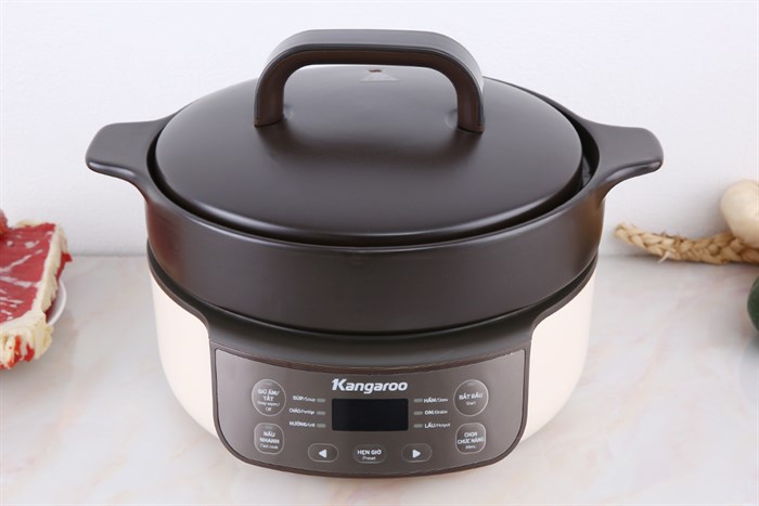 Nồi hầm dưỡng sinh Kangaroo KG3SC1 3 lít Màu Trắng - Xám