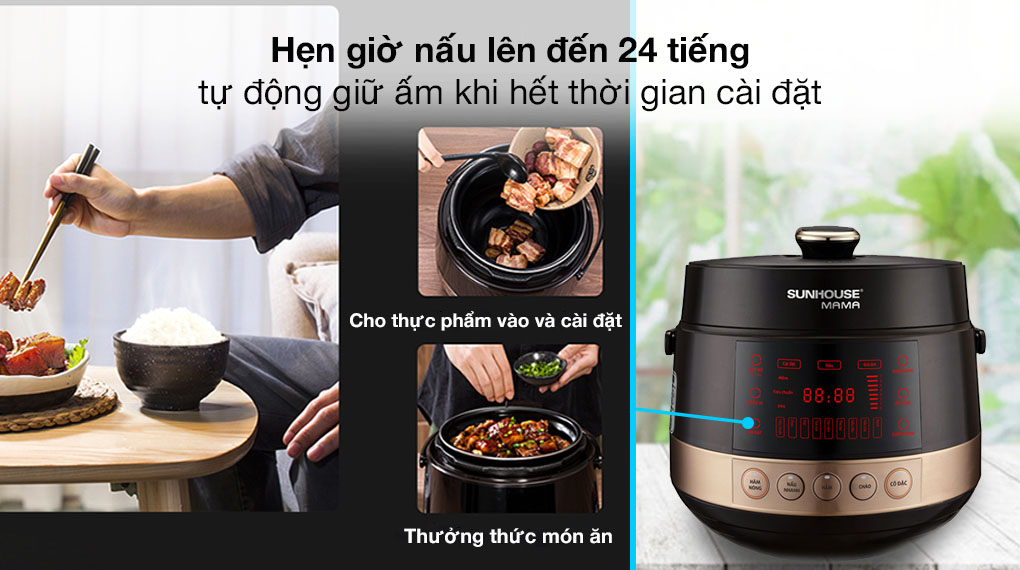 Nồi áp suất điện Sunhouse Mama SHD1586B 5 lít