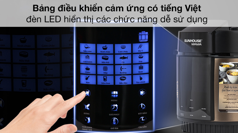 Bảng điều khiển cảm ứng - Nồi áp suất điện Sunhouse Mama SHD1588B 5 lít