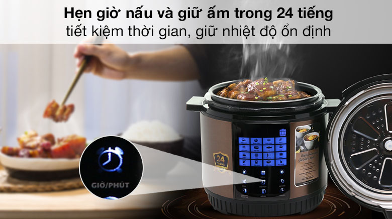 Chức năng hẹn giờ - Nồi áp suất điện Sunhouse Mama SHD1588B 5 lít