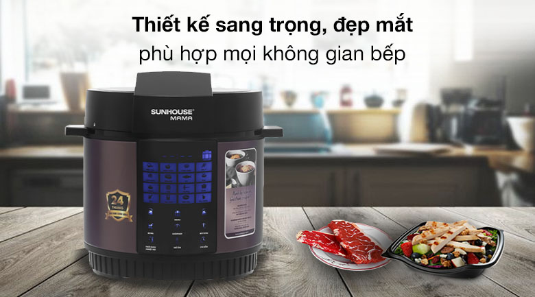 Thiết kế sang trọng - Nồi áp suất điện Sunhouse Mama SHD1588B 5 lít