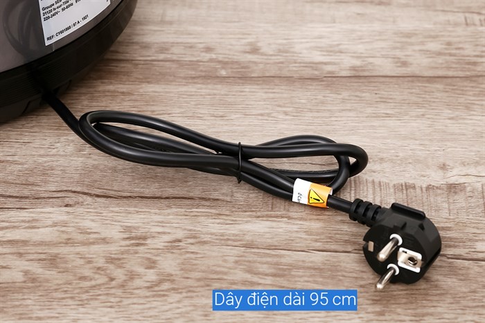 Nồi áp suất điện Tefal CY601868 6 lít Màu Đen