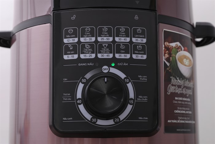 Nồi áp suất điện Sunhouse SHD1657 6 lít Màu Đen - Tím