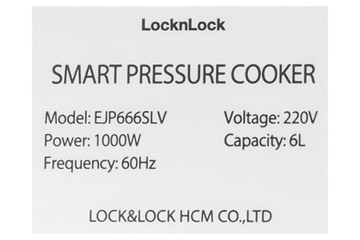 Nồi áp suất điện Lock&Lock EJP666SLV 6 lít Màu Đen - Bạc