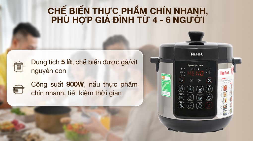 Nồi áp suất điện Tefal Speedy Cook CY222D68 5 lít