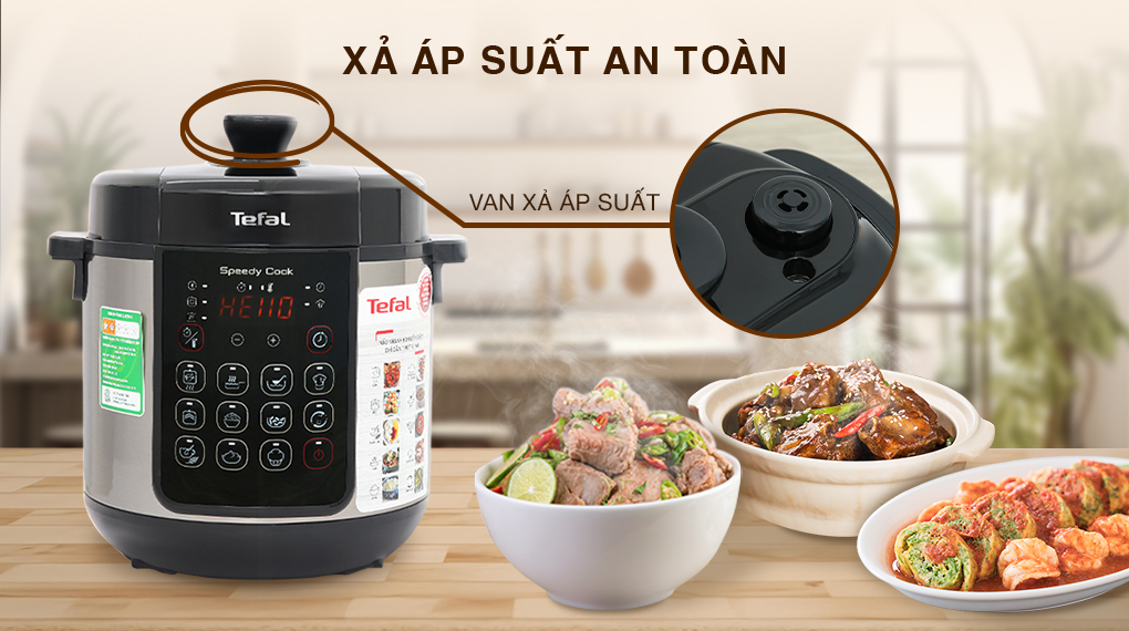 Nồi áp suất điện Tefal Speedy Cook CY222D68 5 lít - Van xả áp suất