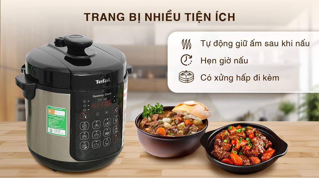 Nồi áp suất điện Tefal Speedy Cook CY222D68 5 lít - Tiện ích