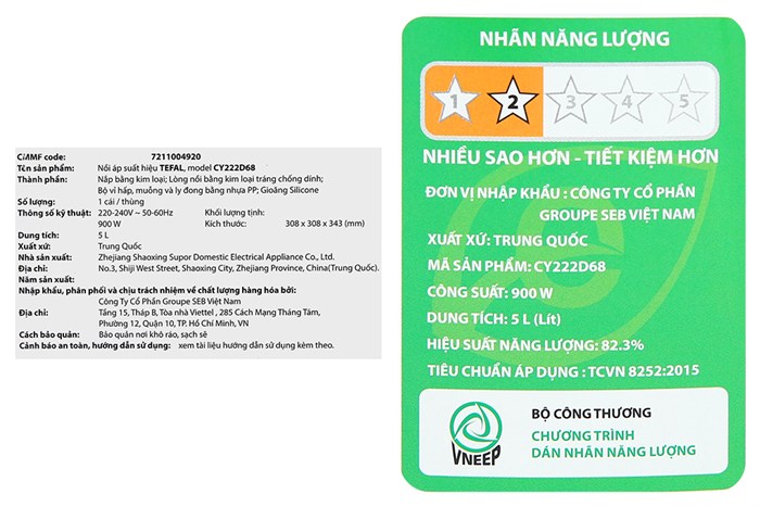 Nồi áp suất điện Tefal Speedy Cook CY222D68 5 lít Màu Đen - Xám