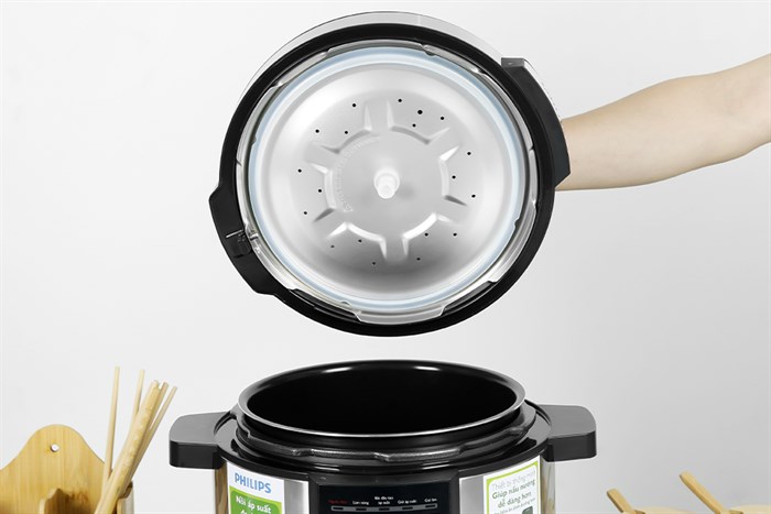 Nồi áp suất điện Philips HD2237/66 6 lít Màu Bạc