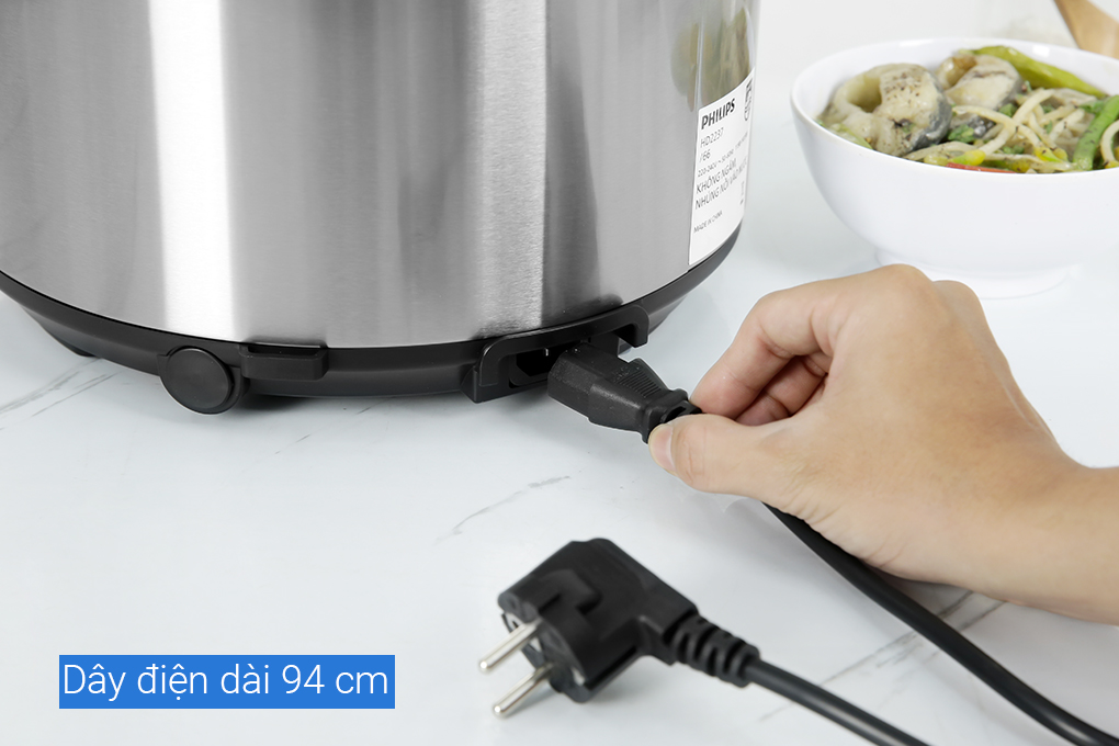 Nồi áp suất điện Philips HD2237/66 6 lít Màu Bạc