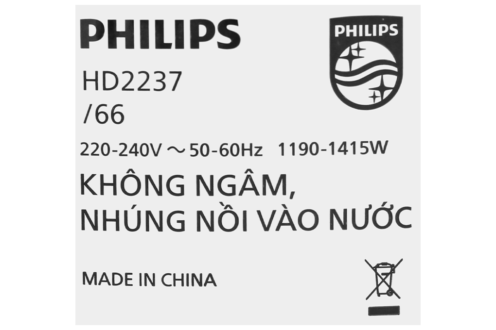 Nồi áp suất điện Philips HD2237/66 6 lít Màu Bạc