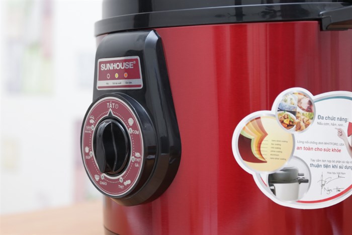 Nồi áp suất điện Sunhouse SHD-1562 6.0 lít Màu Đỏ