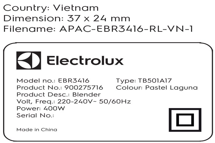 Máy xay sinh tố đa năng Electrolux EBR3416 Màu Xanh ngọc