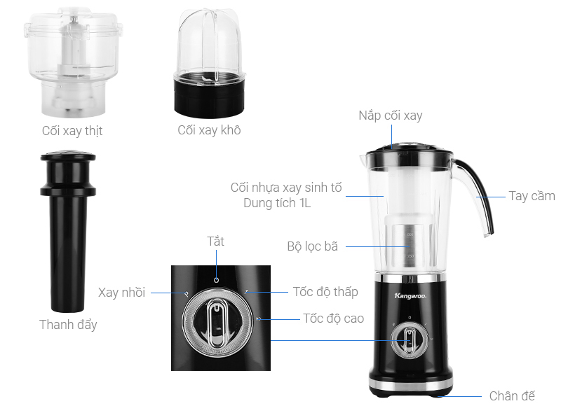 Máy xay sinh tố đa năng Kangaroo KG3B2