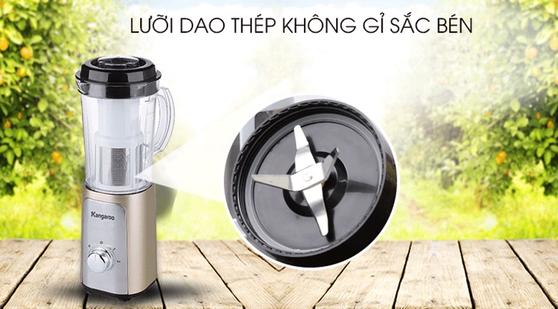 Lưỡi dao 4 cánh bằng thép không gỉ bền bỉ - Máy xay sinh tố đa năng Kangaroo KG4B5