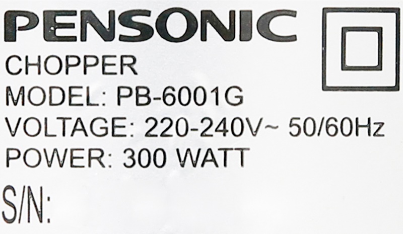 Công suất 300 W - Máy xay thịt Pensonic PB-6001G Công suất 300 W - Máy xay thịt Pensonic PB-6001G