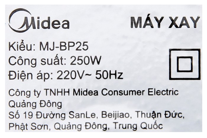 Máy xay sinh tố Midea MJ-BP25 Màu Bạc Inox