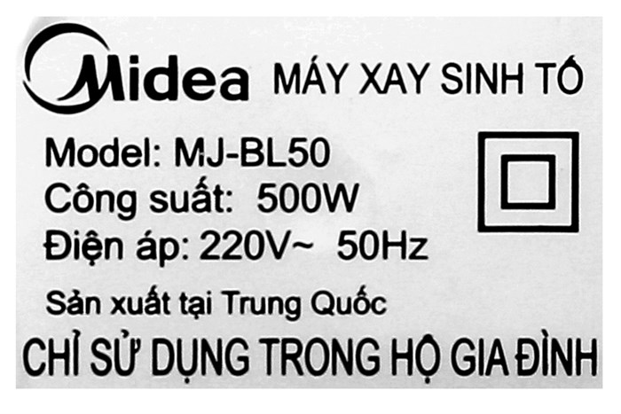 Máy xay sinh tố đa năng Midea MJ-BL50 Màu Trắng - Xám