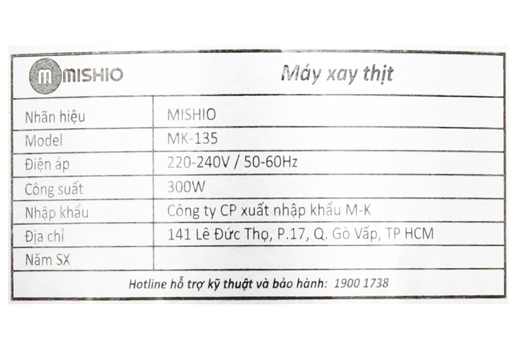 Siêu thị máy xay thịt đa năng Mishio MK-135