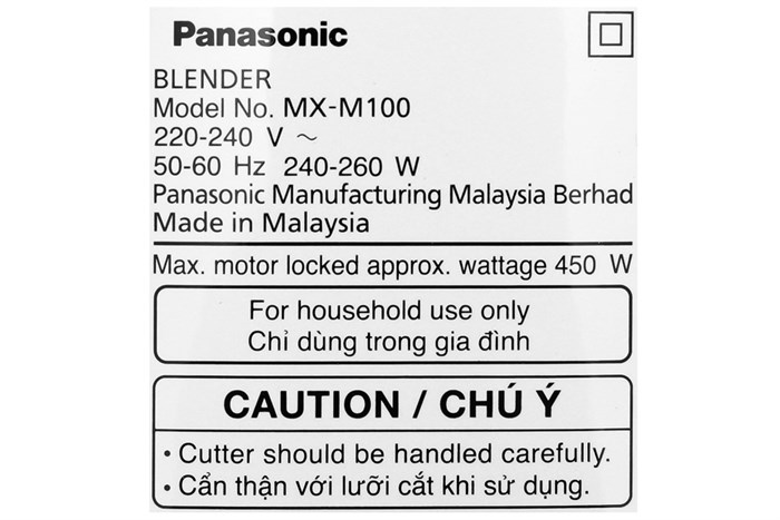 Máy xay sinh tố Panasonic MX-M100GRA Màu Trắng