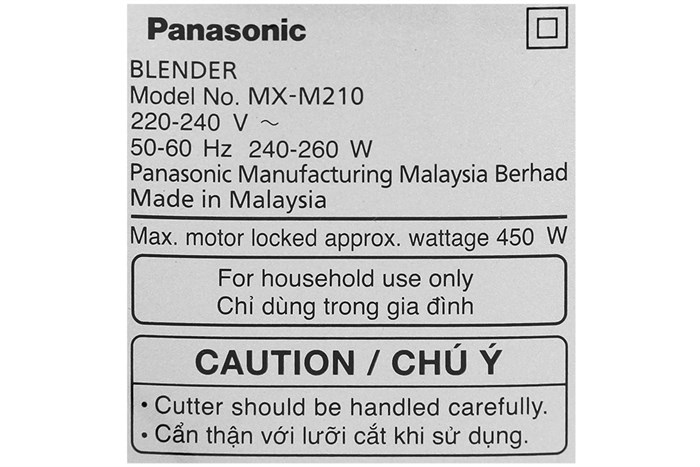 Máy xay sinh tố đa năng Panasonic MX-M210SRA Màu Xám