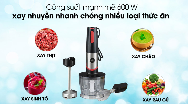 Công suất - Máy xay đa năng cầm tay Mishio MK-185