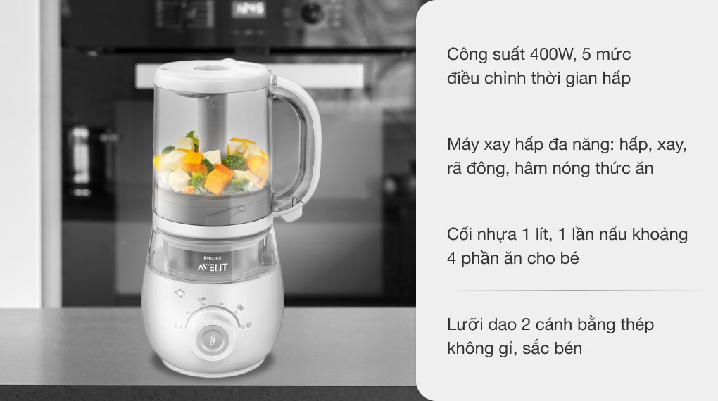 Máy hấp và xay thức ăn SCF875.02 Philips Avent