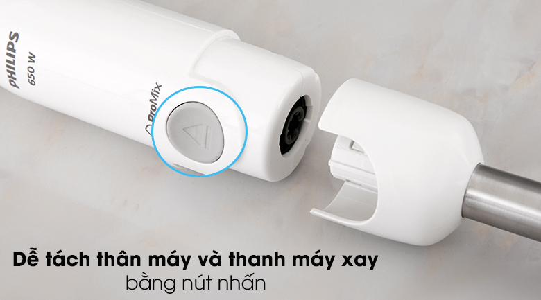 Máy xay sinh tố cầm tay Philips HR2534 - Nhấn nút tách rời thân máy và thanh máy xay gọn gàng