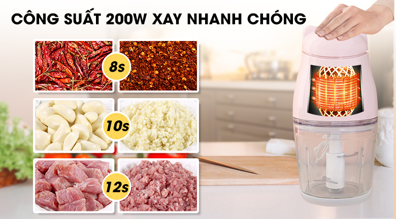 Máy xay thịt mini Midea MJ-BC200G 200W 0.6 lít - 9