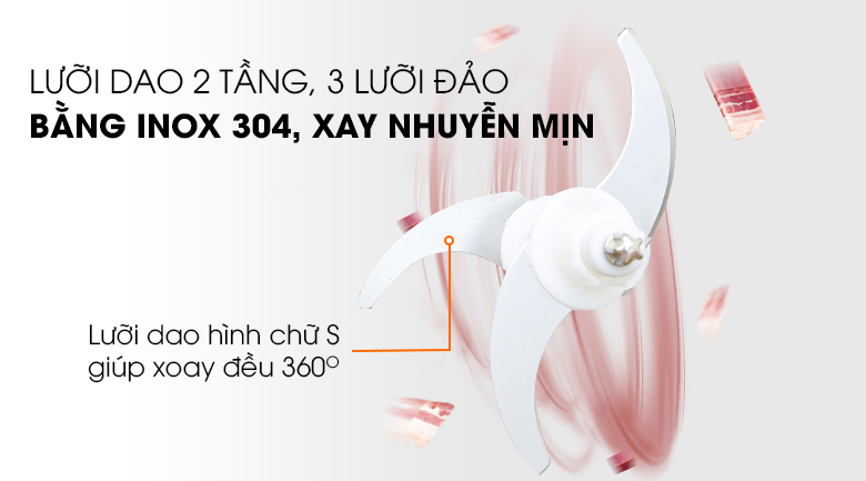 Máy xay thịt mini Midea MJ-BC200G 200W 0.6 lít - 4