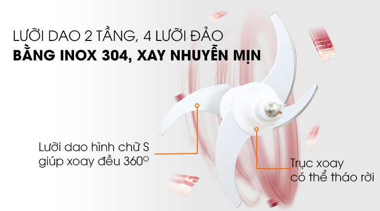 Máy xay thịt đa năng Midea MJ-BC300GS 300W 2 lít - 6