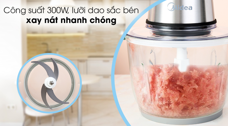 Máy xay thịt Midea MJ-BC300GS - Công suất máy xay thịt 300W