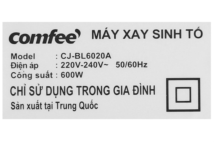 Máy xay sinh tố đa năng Comfee CJ-BL6020A Màu Trắng