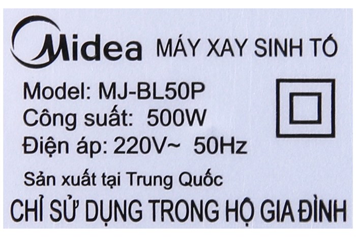 Máy xay sinh tố đa năng Midea MJ-BL50P Màu Trắng