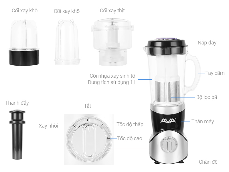 Máy xay sinh tố đa năng AVA SBL3196