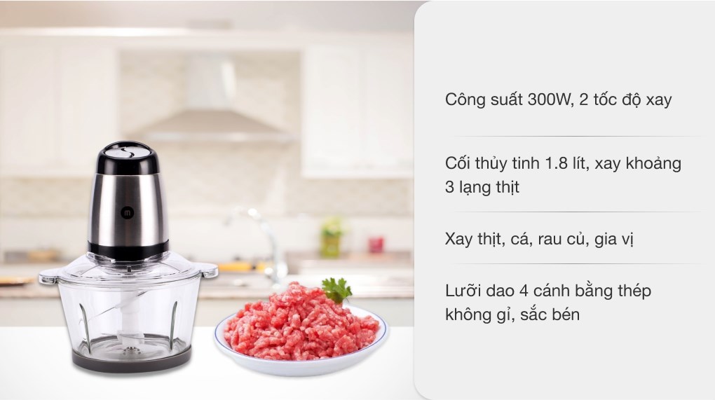 Máy xay thịt đa năng Mishio MK-273 300W 1.8 lít - 3