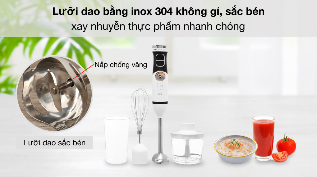 Máy xay sinh tố cầm tay Hommy HB5005K-GS  - Lưỡi dao