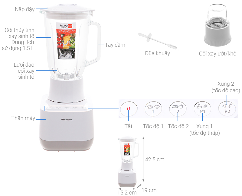 Máy xay sinh tố đa năng Panasonic MX-MG5351WRA