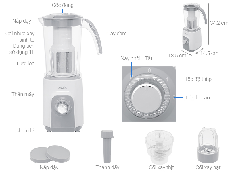 Máy xay sinh tố đa năng AVA BL328