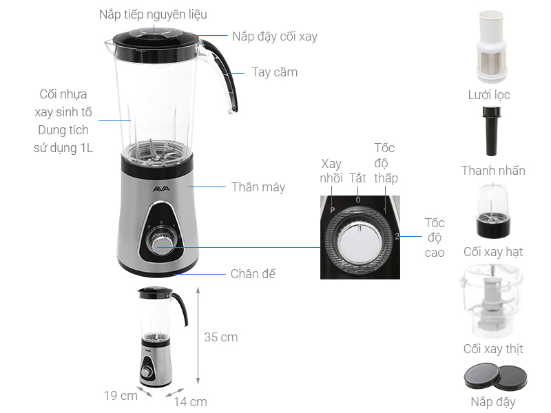 Máy xay sinh tố đa năng AVA BL329