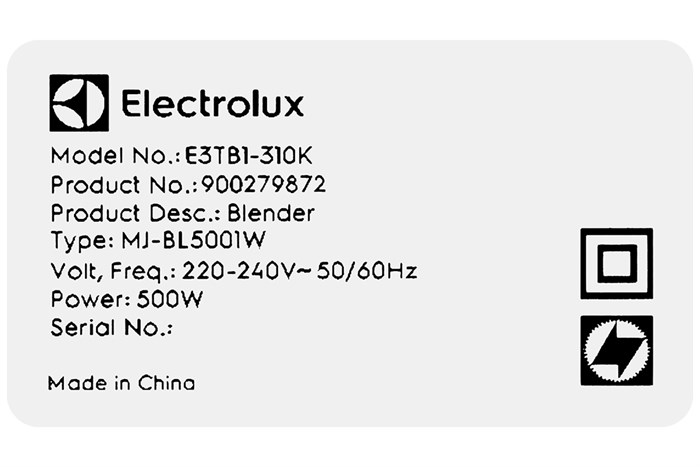 Máy xay sinh tố đa năng Electrolux E3TB1-310K Màu Đen
