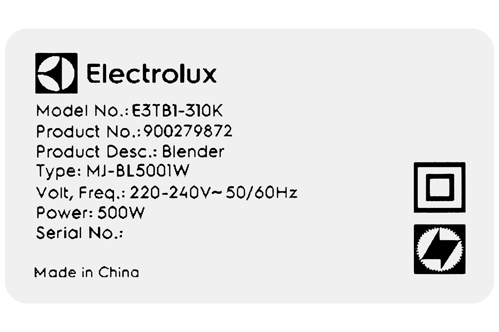 Máy xay sinh tố đa năng Electrolux E3TB1-310K Màu Đen
