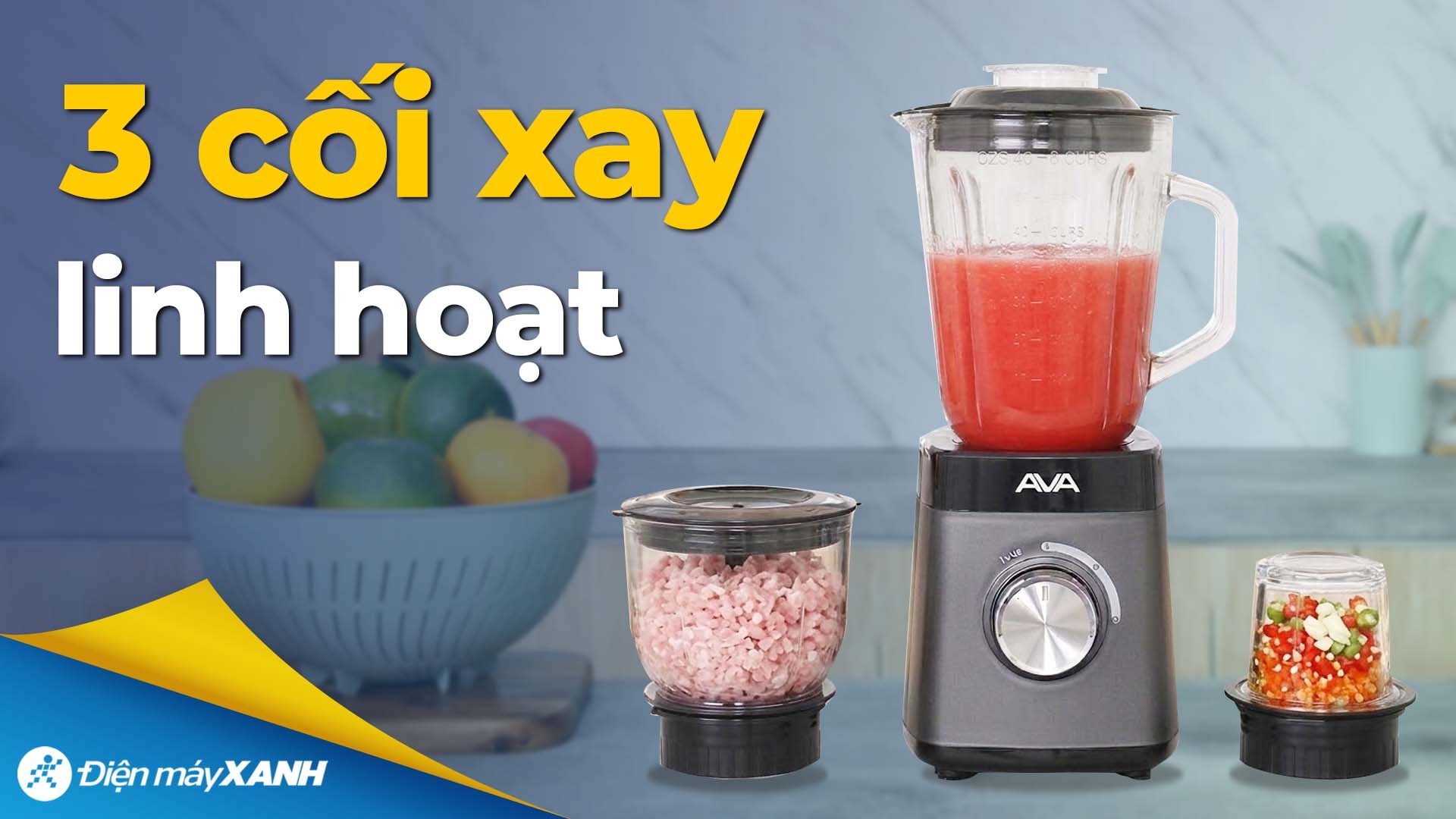 Máy xay sinh tố đa năng AVA YX-822 - 3 cối